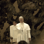 Pope Leo XIV during an audience with the media (May 12, 2025)